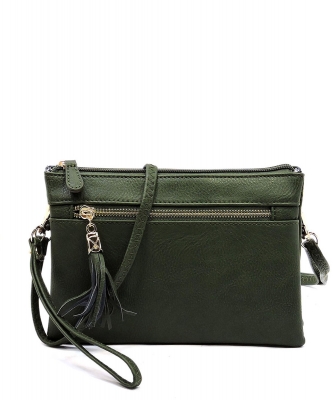 2 Compartments Messager Bag Designer  WU021 OLIVE